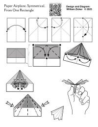 Oozeq Paper Airplane, Symmetrical, from One Rectangle